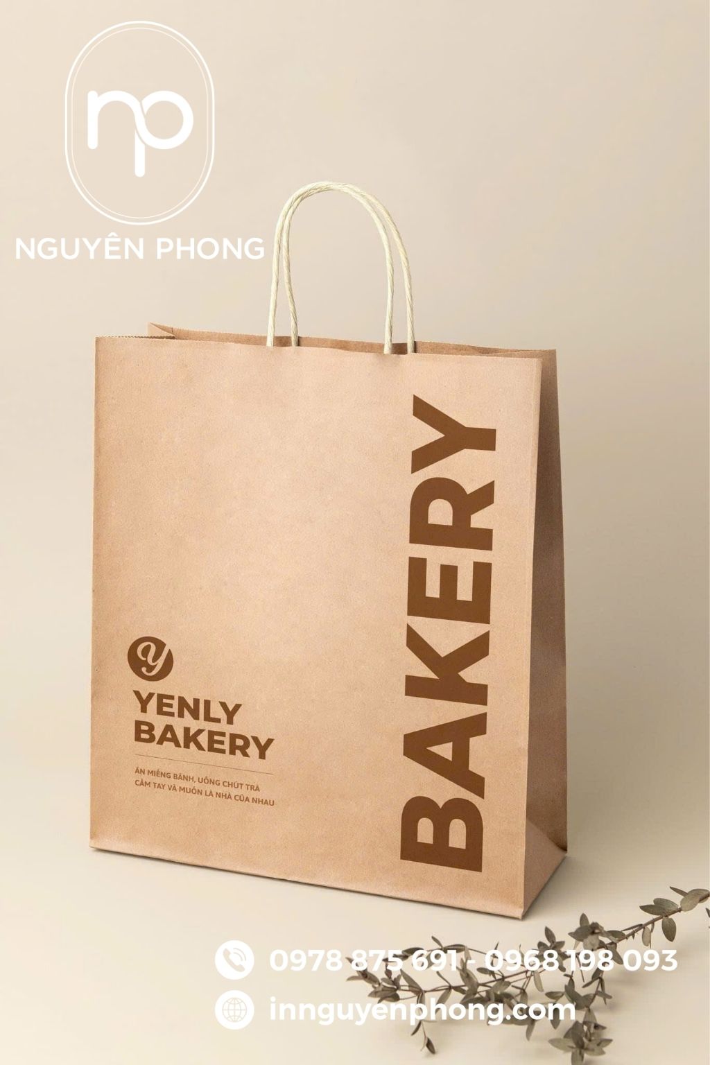 Mẫu túi giấy đựng cà phê kích thước vừa 